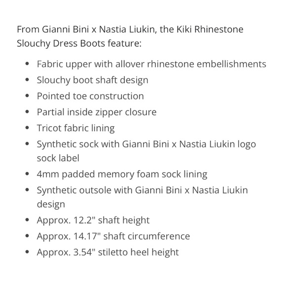 Gianni Bini x Nastia Liukin the KIKI Rhinestone Slouchy Dress Boot - Picture 8 of 11